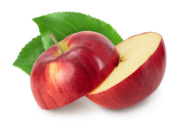 Red apple isolated on white background with clipping path and full depth of field