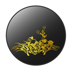 スミレとレンギョウ柄のお盆