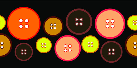 Creative seamless design of colourful buttons background textures ribbon pattern. Seamless vector illustration. Useful design for borders.