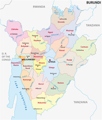 vector map of the new administrative division of the state of Burundi