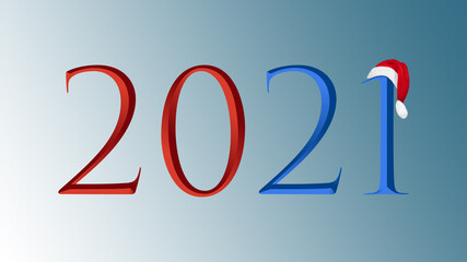 Numbers 2021 (on a blue background, red numbers in the center).
