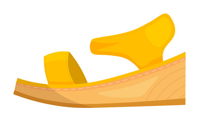 Summer flat sandal on platform isolated on white background