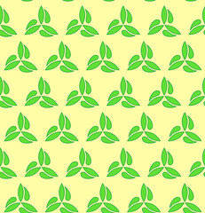 Floral vector ornament. Seamless abstract classic background with green leaves. Pattern with repeating floral elements. Ornament for fabric, wallpaper and packaging