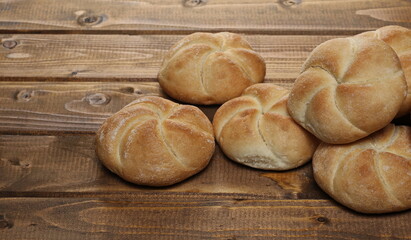 Kaiser rolls bread isolated on white background
