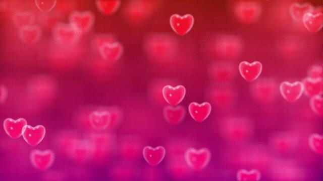 Animation Of Pink Hearts For Background And Template. - graphics