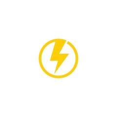 Lightning, electric power vector logo design element.