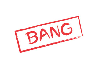 red clearly bang word in red square frame isolated on white background