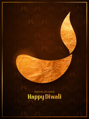 illustration of decorative burning oil diya on Happy Diwali Holiday background for light festival of India