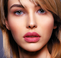  Woman with beauty face and clean skin.  Sexy blonde woman.