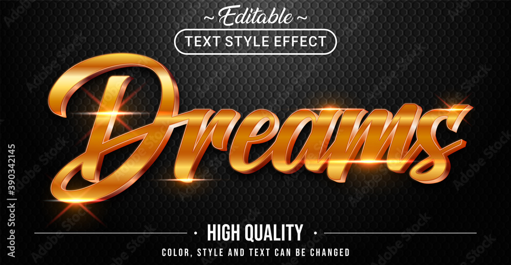 Poster Editable text style effect - Dreams theme style.