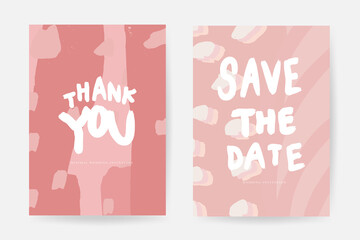 Online wedding invitations vector template. Save the date, Thank you cards, RSVP, digital wedding anniversary cards . Electronic wedding card design for wedding celebration. Vector illustration.