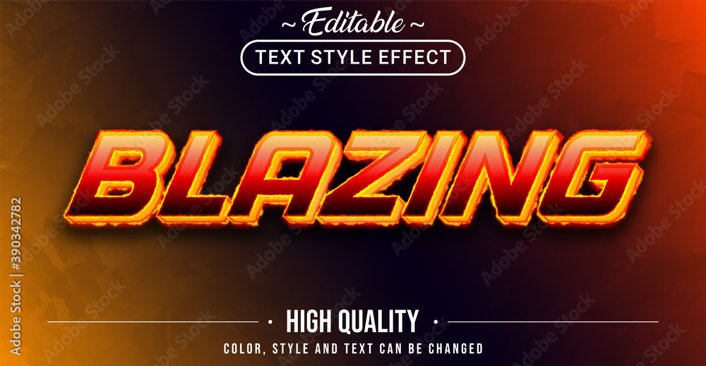 Poster Editable text style effect - Blazing theme style.