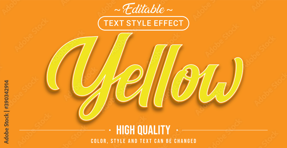 Poster Editable text style effect - yellow theme style.
