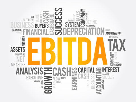 EBITDA word cloud collage, business concept background