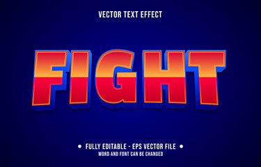 Obraz premium Editable text effect - Fight blue and red color gradient style