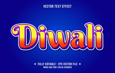 Editable text effect - Diwali Orange and yellow color gradient style	