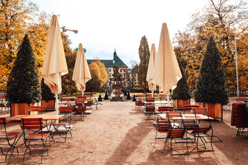 Schlosspark Fulda im Herbst  - obrazy, fototapety, plakaty