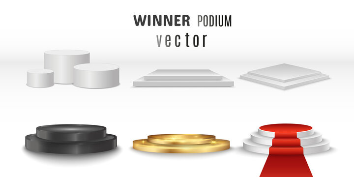 Vector illustration for award winners. Pedestal or platform for honoring prize winners.