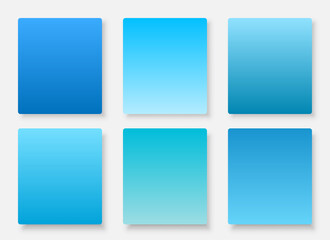 Fototapeta na wymiar Blue Ocean Sea, Water gradient colors collection palette banner set background vector illustration.