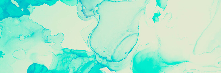 Marble Backdrop. Alcohol Ink Invitation. Ethereal Splash. Green, Mint Marble Backdrop. Aquarelle Shape. Hand-painted Canva. Green, Mint Closeup Illustration.