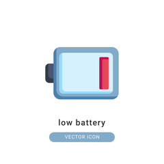 low battery icon vector illustration. low battery icon flat design.