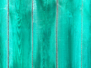 Fototapeta na wymiar Background from old wooden boards. Turquoise color, top view. Place for your design, lettering composition.