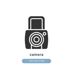 camera icon vector illustration. camera icon glyph design.
