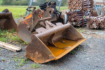 Rostige Schaufel von Bagger  Baustelle