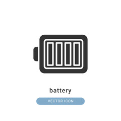 battery icon vector illustration. battery icon glyph design.