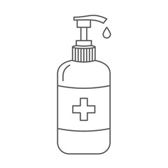 Vector sanitizer icon. Antibacterial soap bottle illustration