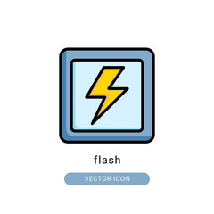 flash icon vector illustration. flash icon lineal color design.