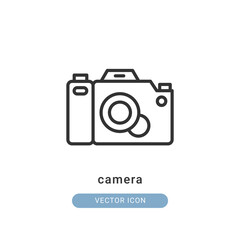 camera icon vector illustration. camera icon outline design.