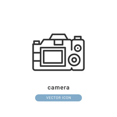 camera icon vector illustration. camera icon outline design.