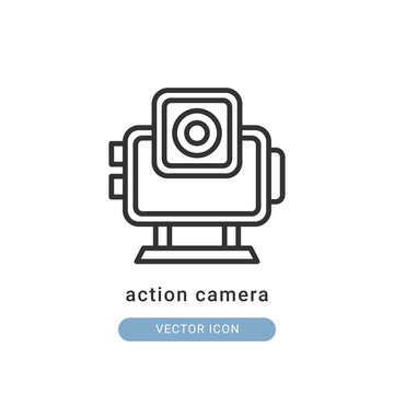 action camera icon vector illustration. action camera icon outline design.