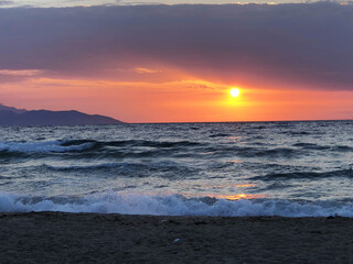 Sunset view in a beach, Alanya, Antalya, 2016