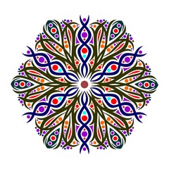 This is a work of mandala art made in as much detail as possible and combined with fariatic colors to create the maximum shape. files in eps format.