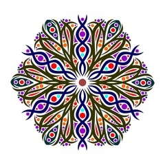 This is a work of mandala art made in as much detail as possible and combined with fariatic colors to create the maximum shape. files in eps format.