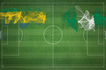 Gabon vs Nigeria Soccer Match, national colors, national flags, soccer field, football game, Copy...