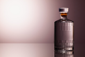 White Glass of Gin on the glass table.