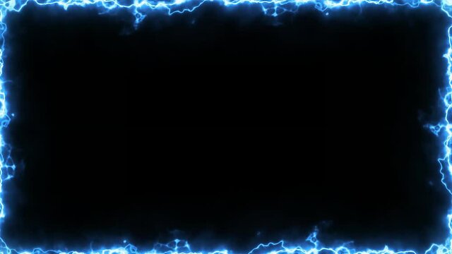 Dynamic Electric Arcs Frame Action Fx Loop/ 4k animation of a dynamic distorted visual fx electric arc frame background with shining rays twitching