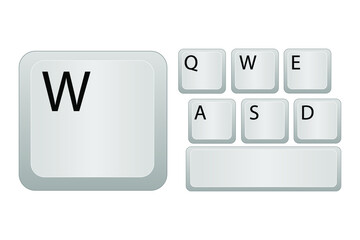 White computer keys. Eps10 vector illustration.