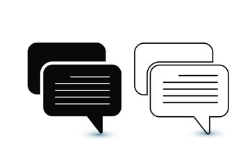 Message icon on white background. Speech bubbles sign. Eps 10 vector illustration