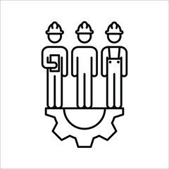 Technician icon with simple silhouette design isolated on white background. vector eps 10