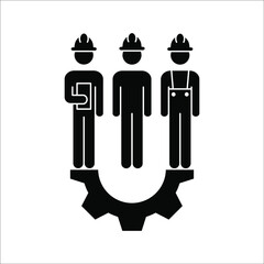 Technician icon with simple silhouette design isolated on white background. vector eps 10