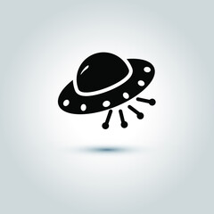 The icon of UFO. Simple flat icon illustration, vector of UFO for a website or mobile application. Eps 10 vector illustration