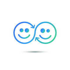 Best friends vector icon. Friendship and agreement concept. Smile sharing symbol. Swap vector icon. Eps10 vector illustration.
