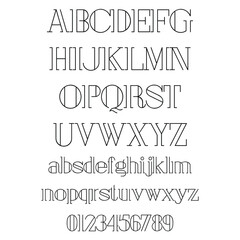 Alphabet letters font and number. Typography fonts regular uppercase and lowercase. Eps10 vector illustration.