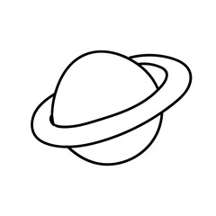 planet in doodle style, vector illustration in hand drawn style isolated on white background.