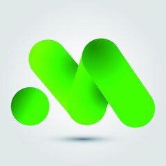 Liquid vector logo design. Gradient M icon. Eps10 vector illustration.