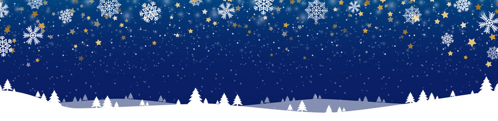 Fototapeta na wymiar christmas background with snow fall and trees